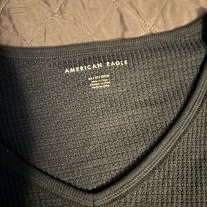 American Eagle Outfitters Women’s V-Neck Sweater in Navy Blue